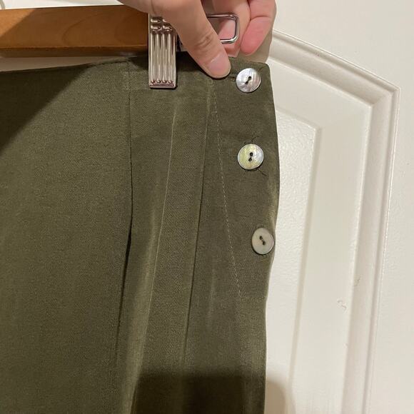 NWT TimBukTu Station 100% Tencel Olive Green Midi Skirt Size 2 Vintage Granola - Picture 4 of 14